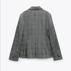 Zara Jackets Coats Zara Check Tailored Blazer Jacket Us